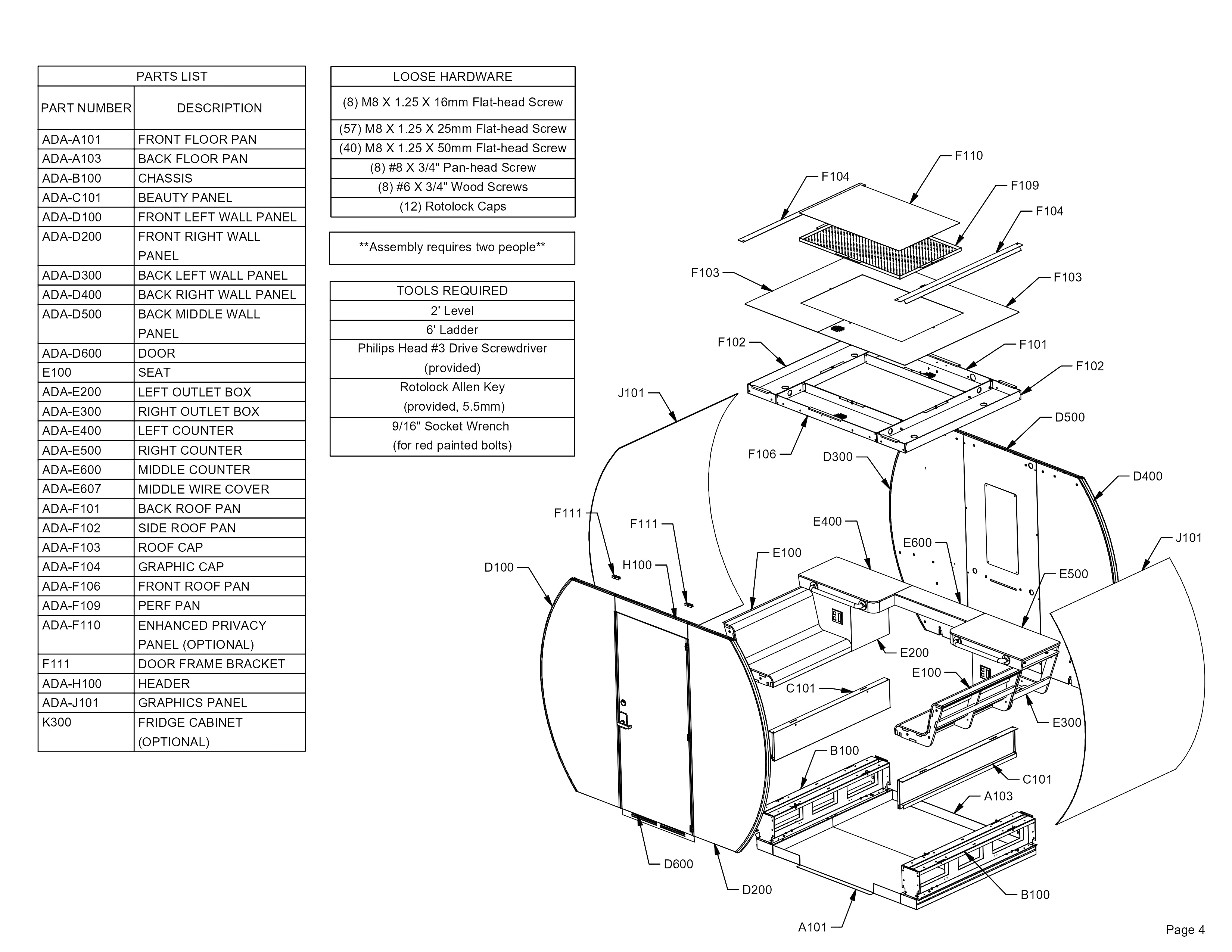 ADA Suite Exploded Drawing